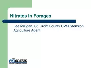 Nitrates In Forages