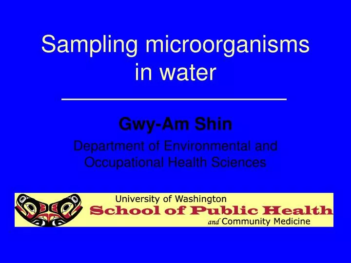 sampling microorganisms in water