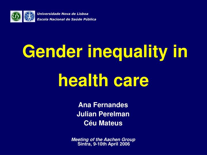 gender inequality in health care