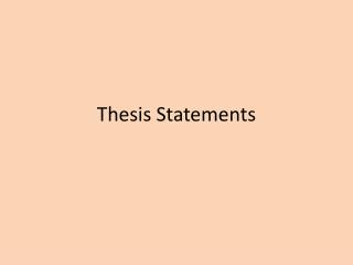 Thesis Statements