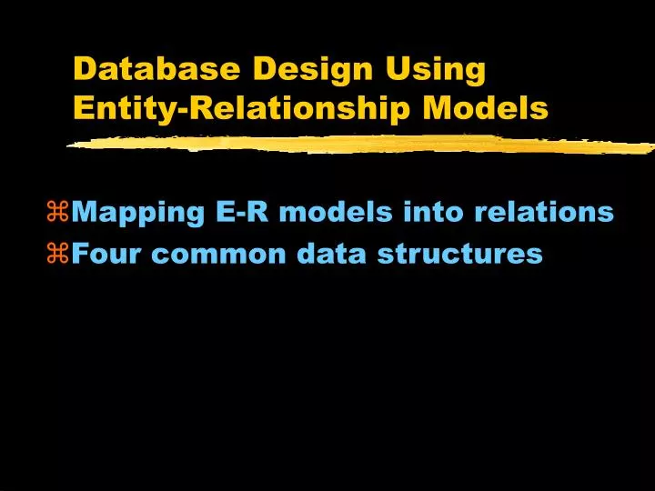 database design using entity relationship models