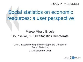 Social statistics on economic resources: a user perspective