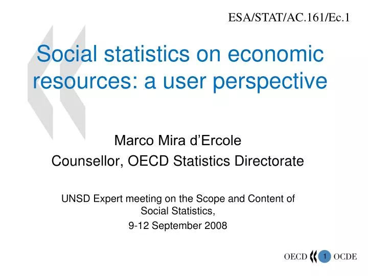social statistics on economic resources a user perspective