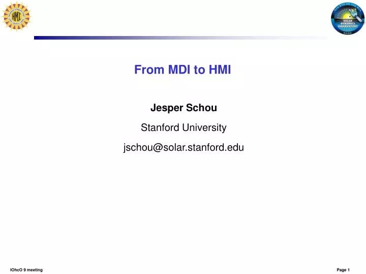 from mdi to hmi