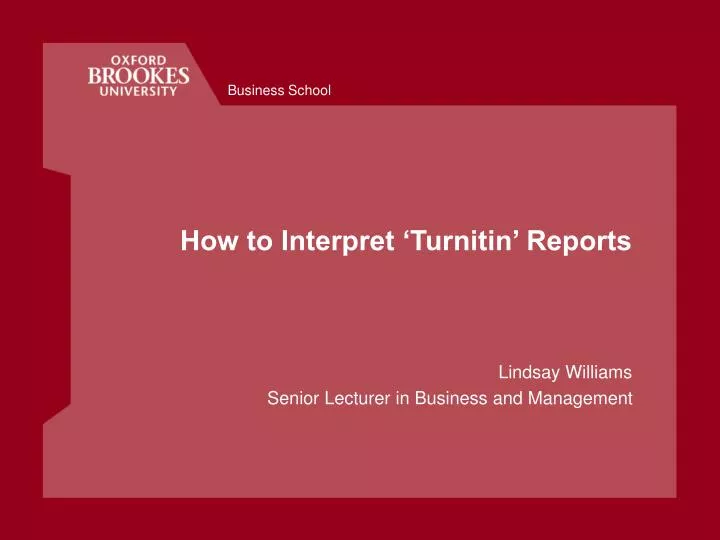 how to interpret turnitin reports