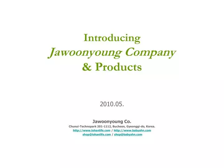 introducing jawoonyoung company products