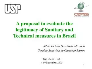 A proposal to evaluate the legitimacy of S anitary and T echnical measures in B razil
