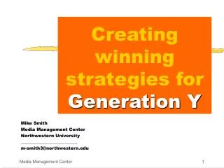 Creating winning strategies for Generation Y