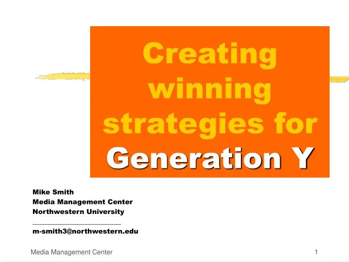 creating winning strategies for generation y