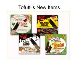 Tofutti’s New Items