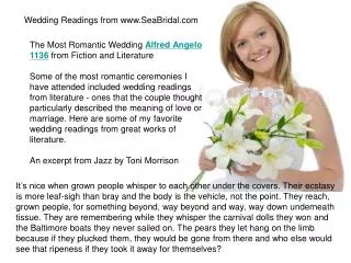 Wedding Readings from www.SeaBridal.com