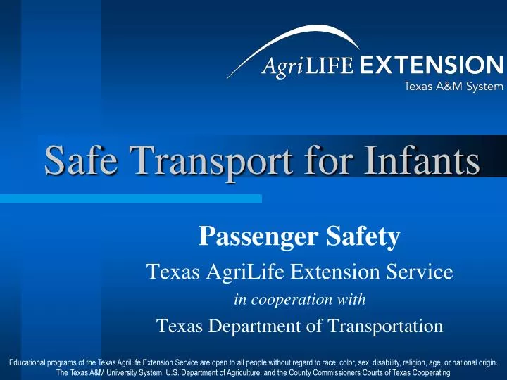 safe transport for infants