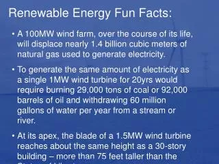 Renewable Energy Fun Facts: