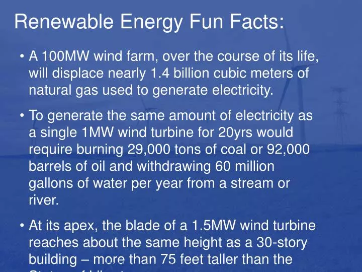 renewable energy fun facts