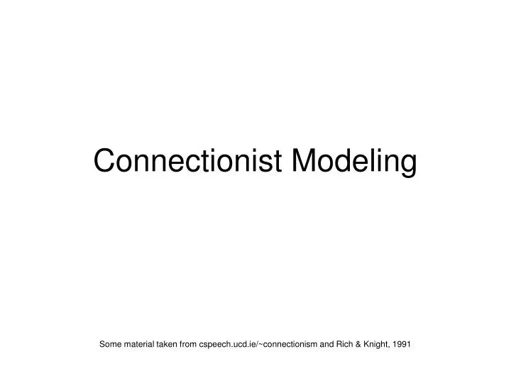 connectionist modeling