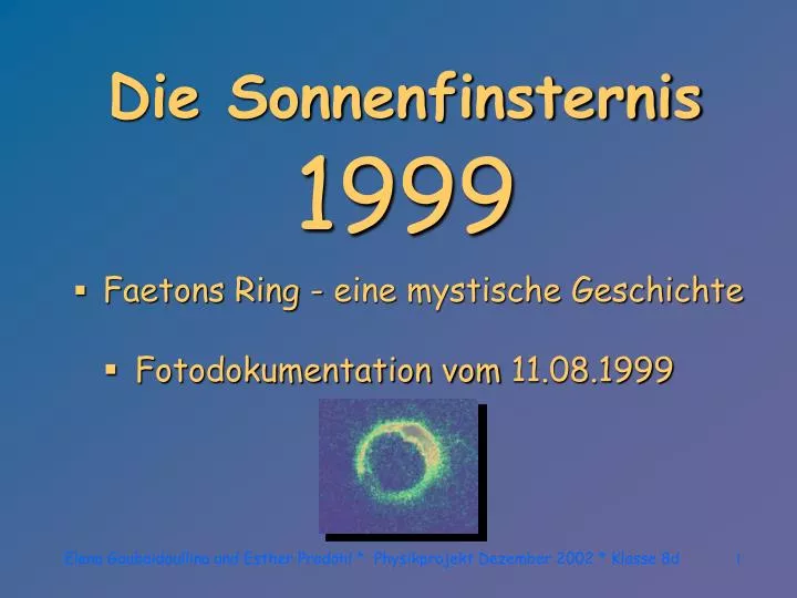 die sonnenfinsternis