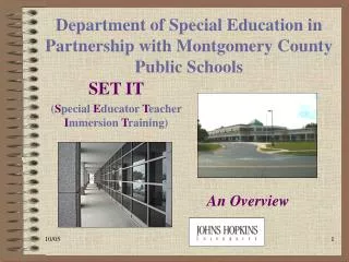 Department of Special Education in Partnership with Montgomery County Public Schools