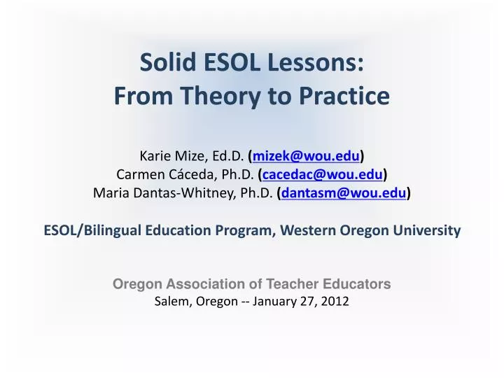 solid esol lessons from theory to practice