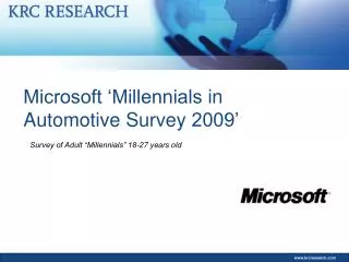 Microsoft ‘Millennials in Automotive Survey 2009’