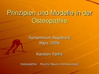 Prinzipien und Modelle in der Osteopathie