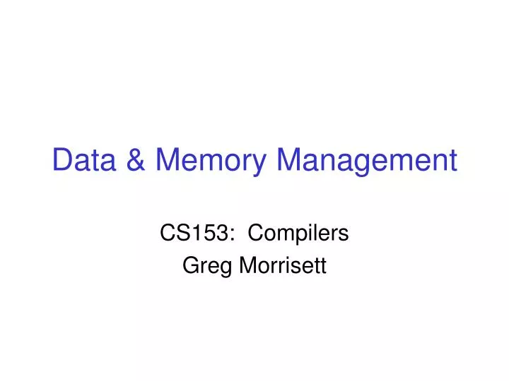 data memory management