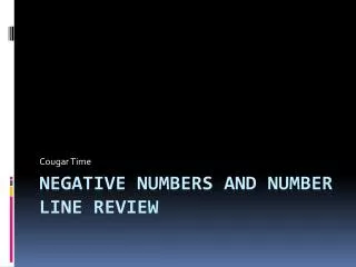 Negative numbers and number line review