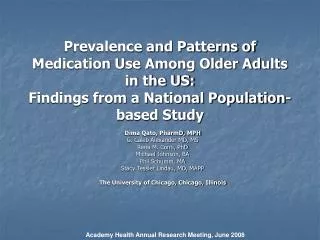 Prevalence and Patterns of Medication Use Among Older Adults in the US: Findings from a National Population-based Study