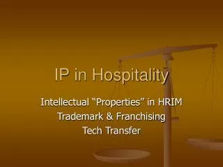 IP in Hospitality