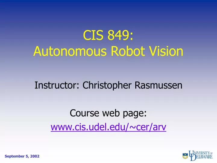cis 849 autonomous robot vision