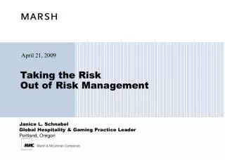 Taking the Risk Out of Risk Management