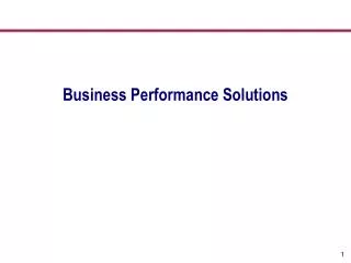 Business Performance Solutions