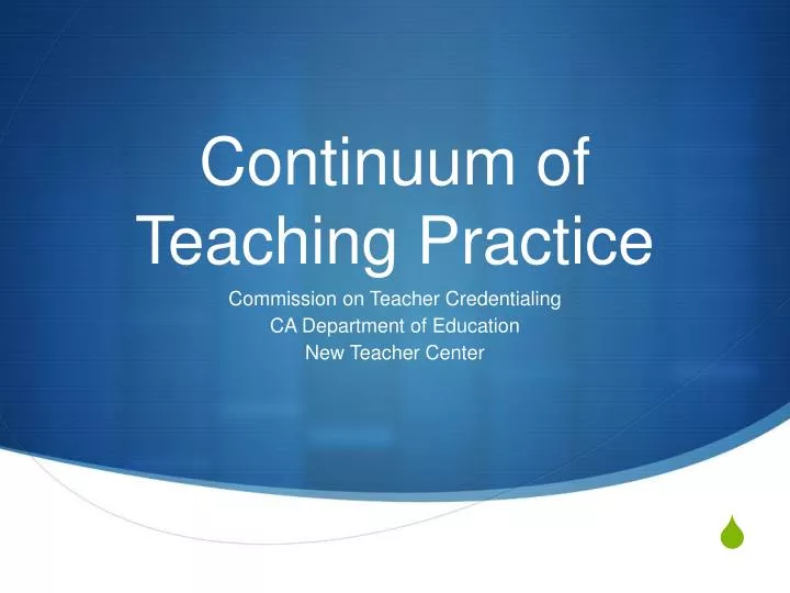 continuum of teaching practice