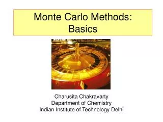 Monte Carlo Methods: Basics