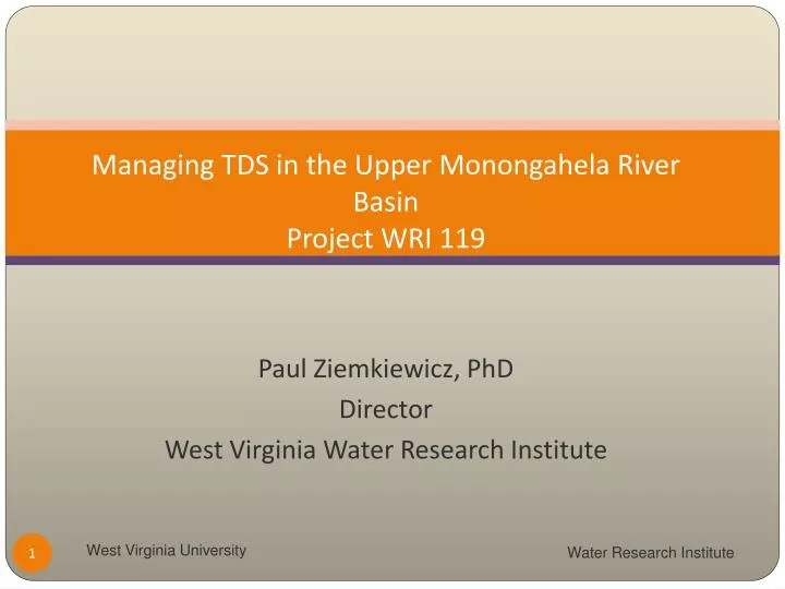managing tds in the upper monongahela river basin project wri 119