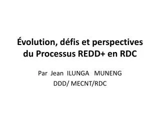 volution d fis et perspectives du processus redd en rdc