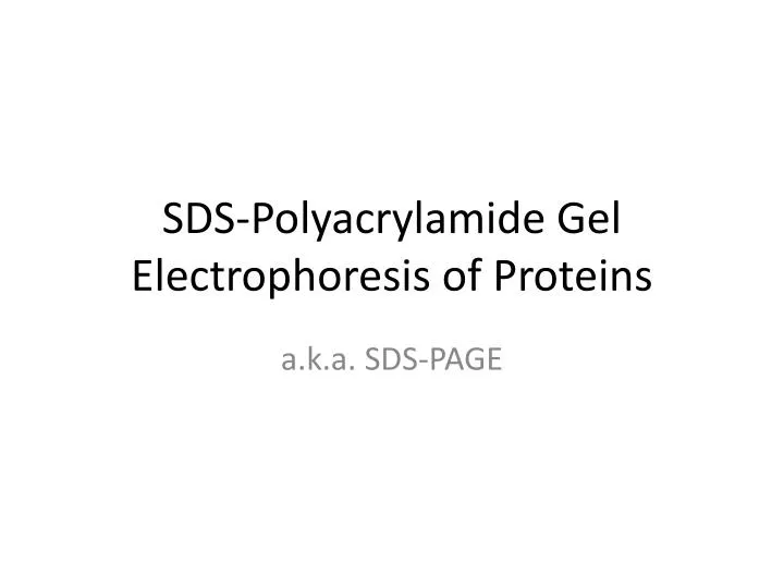 sds polyacrylamide gel electrophoresis of proteins