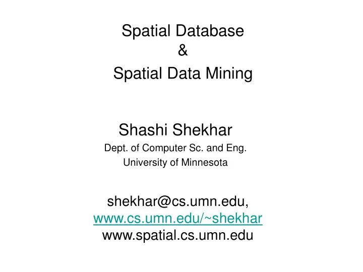 spatial database spatial data mining