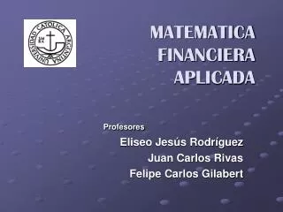 matematica financiera aplicada