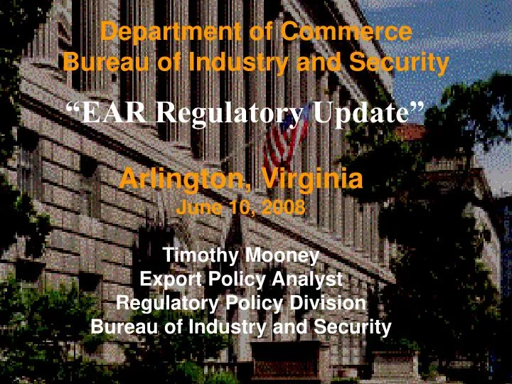 department of commerce bureau of industry and security