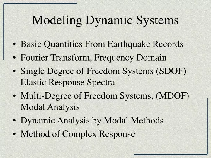 modeling dynamic systems