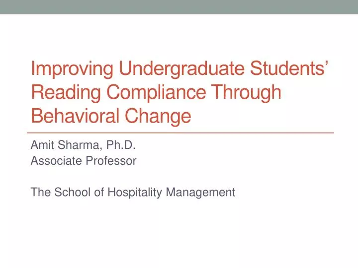 improving undergraduate students reading compliance through behavioral change