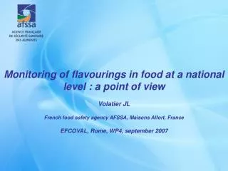 Context of exposure assessment to flavouring substances at Afssa