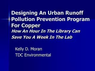 Designing An Urban Runoff Pollution Prevention Program For Copper How An Hour In The Library Can Save You A Week In The