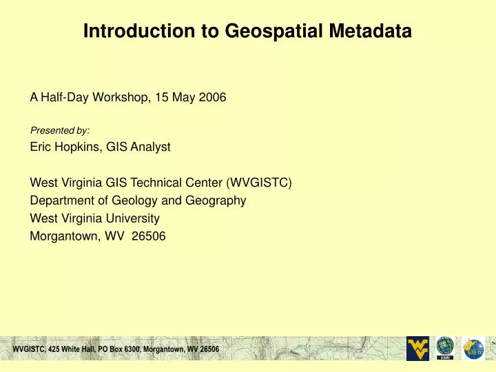 introduction to geospatial metadata