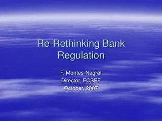 Re-Rethinking Bank Regulation