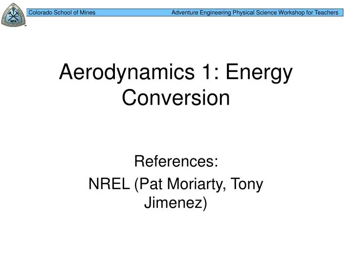 aerodynamics 1 energy conversion