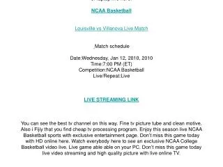 Louisville vs Villanova live streaming NCAA Basketball onlin
