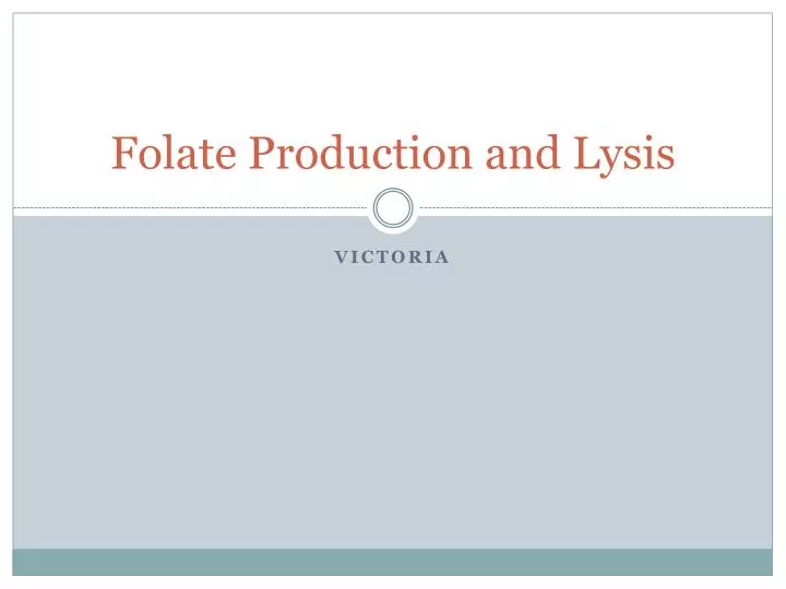 folate production and lysis