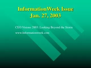 InformationWeek Issue Jan. 27, 2003