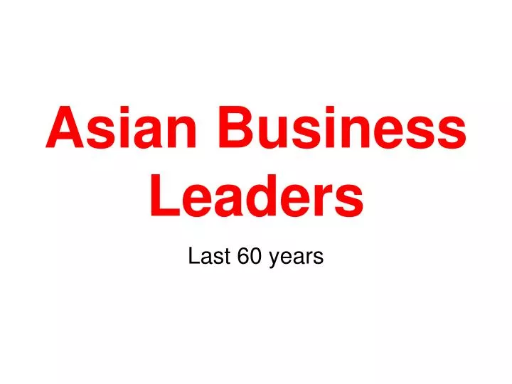 asian business leaders
